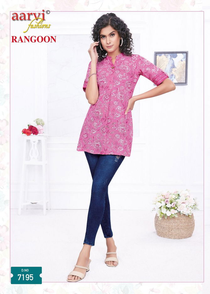 Aarvi Rangoon Lawn Cotton Ladies Top Catalog
